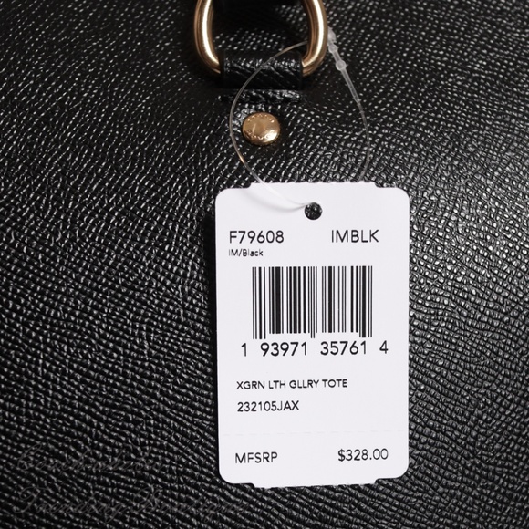 NWT Coach Gallery Tote in Black Crossgrain Leather - Picture 8 of 8